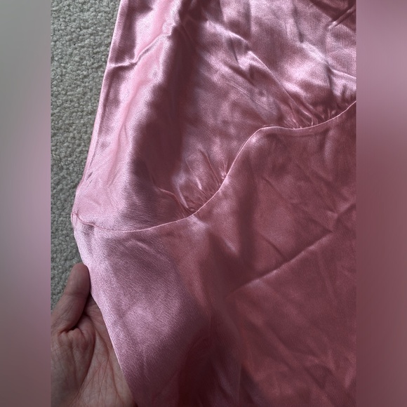 NWT ZARA Satin halter neck dress size L pastel pink - Picture 8 of 13